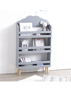 Bibliothèque Enfant En Bois Nuage Atmosphera Gris 2