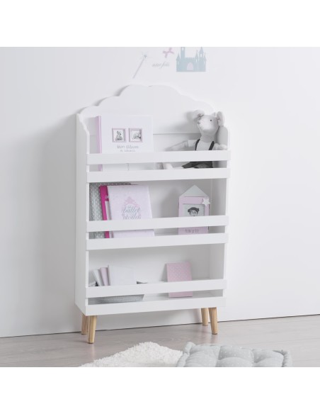 Bibliothèque enfant en bois Nuage Atmosphera for kids Blanc