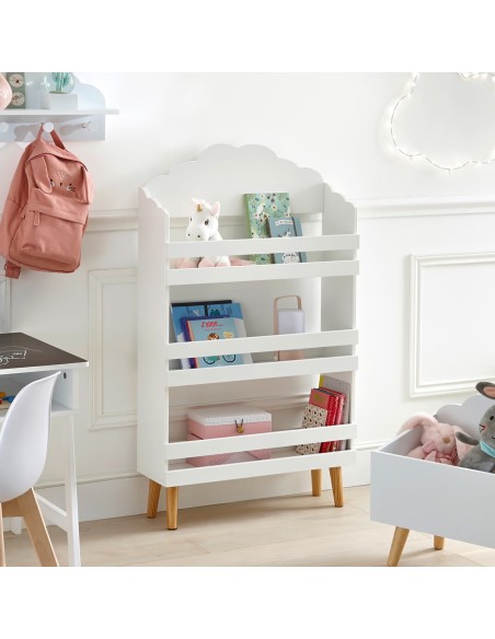 Bibliothèque enfant en bois Nuage Atmosphera for kids Blanc