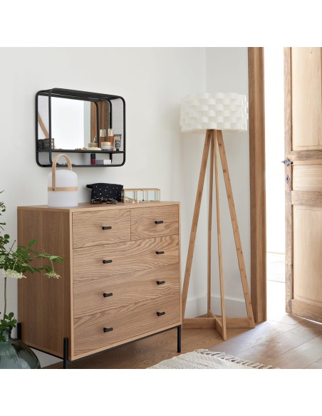 Lampadaire blanc Moki en bambou H150 Atmosphera