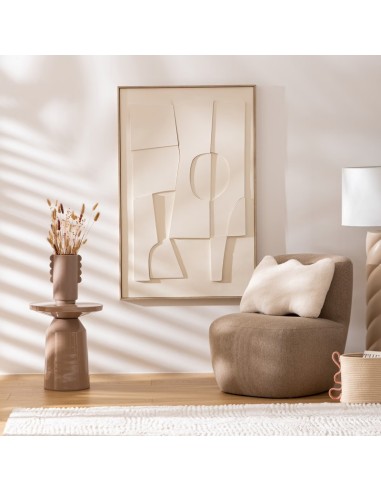 Table À Café Totem Sita Métal Beige Atmosphera