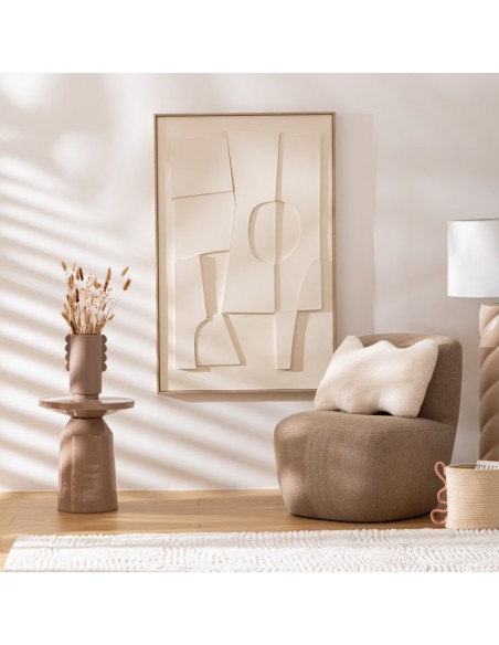 Table À Café Totem Sita Métal Beige Atmosphera