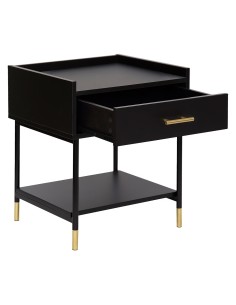 Table De Chevet 1 Tiroir Tedy Noire Atmosphera 2