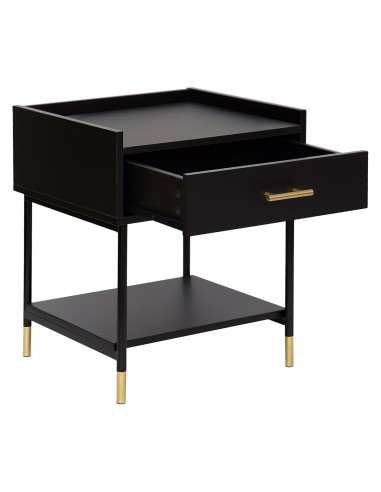 Table De Chevet 1 Tiroir Tedy Noire Atmosphera