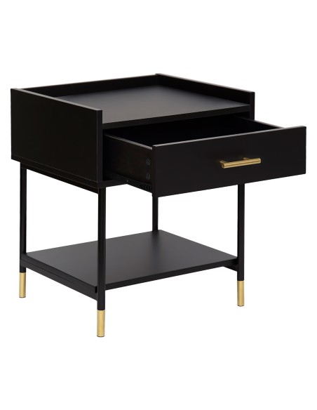 Table De Chevet 1 Tiroir Tedy Noire Atmosphera