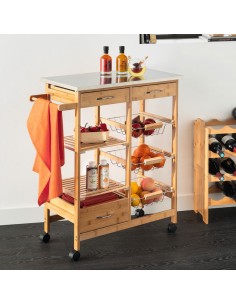 Desserte De Cuisine En Bambou H86 Five 2