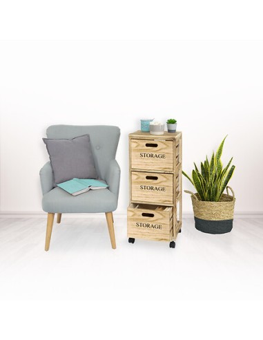 Tour De Rangement 3 Tiroirs Naturel Five