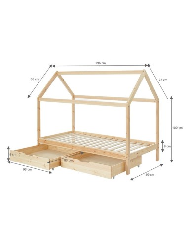 Ensemble Lit tiroirs Héros avec matelas enfant 90x190 - Laïba Kids
