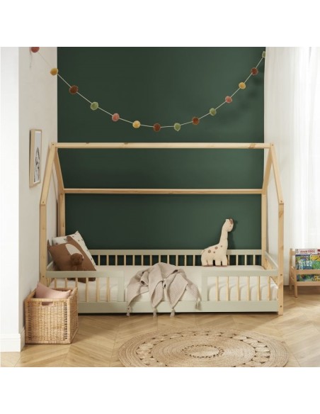 Ensemble Lit Château Ivoire avec matelas 90x190 - Laïba Kids