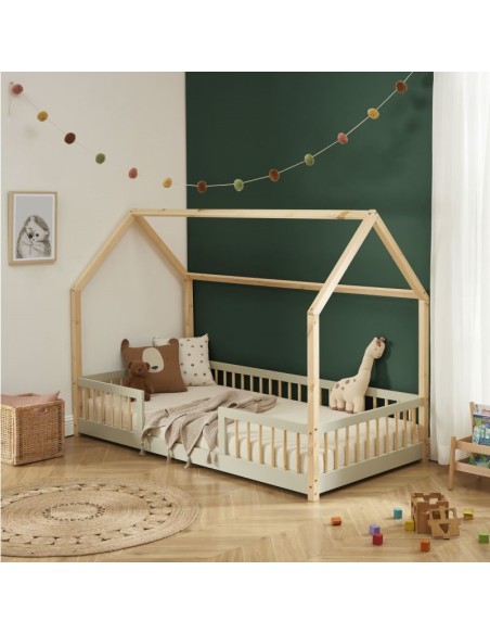 Ensemble Lit Château Ivoire avec matelas 90x190 - Laïba Kids