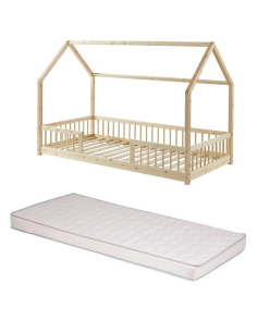 Ensemble Lit Nocturne Naturel avec matelas 90x190 - Laïba Kids