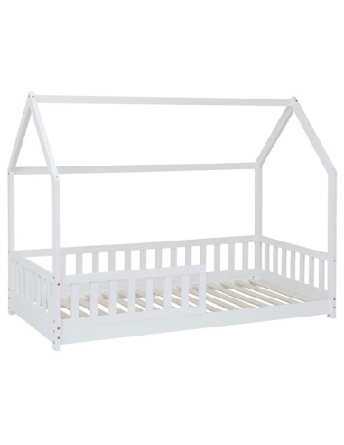 Ensemble Lit cabane Oasis Blanc avec matelas enfant 90x190 - Laïba Kids