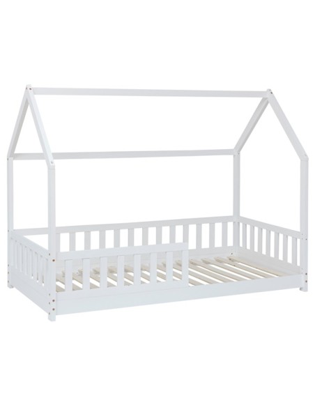 Ensemble Lit cabane Oasis Blanc avec matelas enfant 90x190 - Laïba Kids