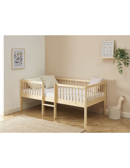 Ensemble Lit Nestor Beige avec matelas enfant 90x190 - Laïba Kids