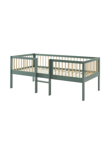 Ensemble Lit Nestor Vert avec matelas enfant 90x190 - Laïba Kids