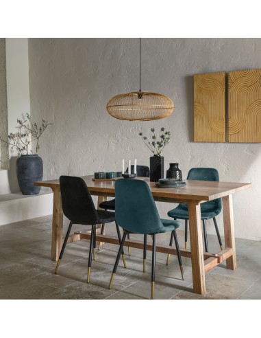 Chaise En Velours Tyka Pieds Métal Noire Atmosphera