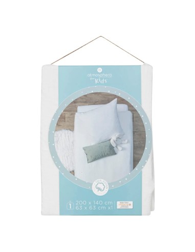 Parure De Lit Enfant Double Gaze En Coton Blanc 140x200 Atmosphera