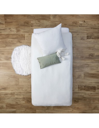 Parure De Lit Enfant Double Gaze En Coton Blanc 140x200 Atmosphera