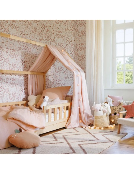 Parure De Lit Enfant Double Gaze En Coton Rose 140x200 Atmosphera