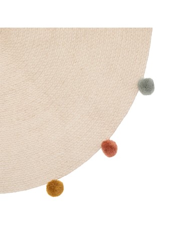 Tapis De Chambre D'enfant Arlequin Pompons D90 Beige Atmosphera For Kids