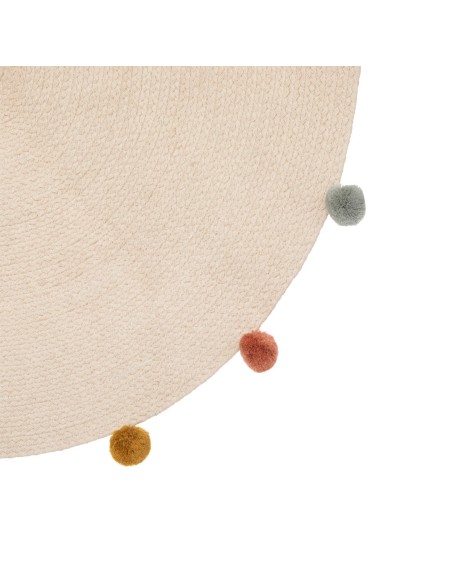 Tapis De Chambre D'enfant Arlequin Pompons D90 Beige Atmosphera For Kids