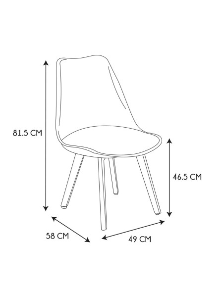 Chaise scandinave coque PP Vert Kaki Home Deco Factory