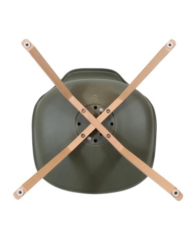 Chaise scandinave coque PP Vert Kaki Home Deco Factory