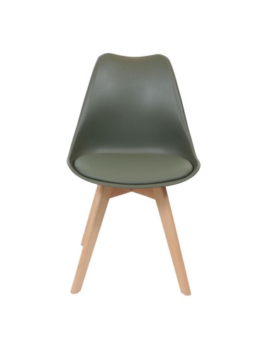 Chaise scandinave coque PP Vert Kaki Home Deco Factory