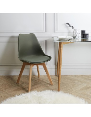 Chaise scandinave coque PP Vert Kaki Home Deco Factory