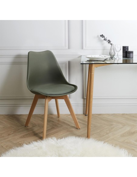 Chaise scandinave coque PP Vert Kaki Home Deco Factory