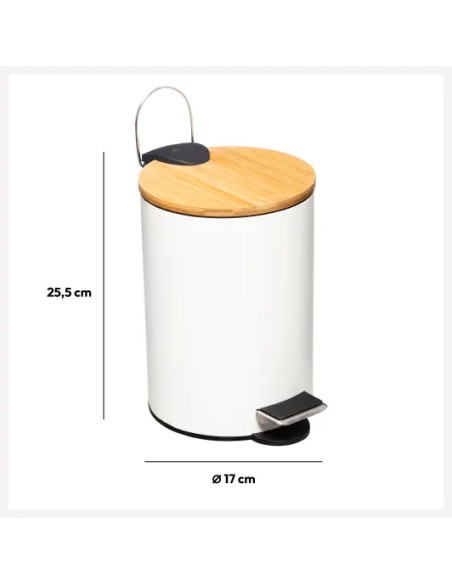 Poubelle à pédale Modern 3L Blanc Five