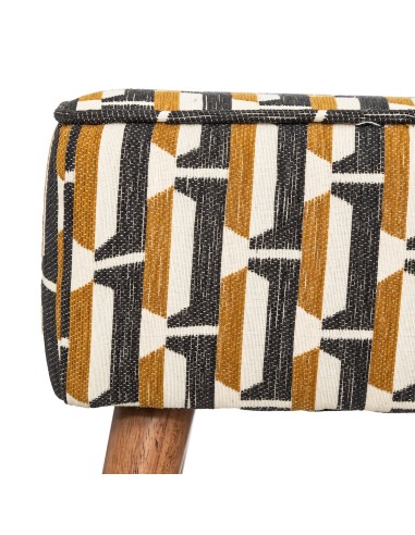 Tabouret D'appoint Chiara Chenille Jacquard Ocre Atmosphera