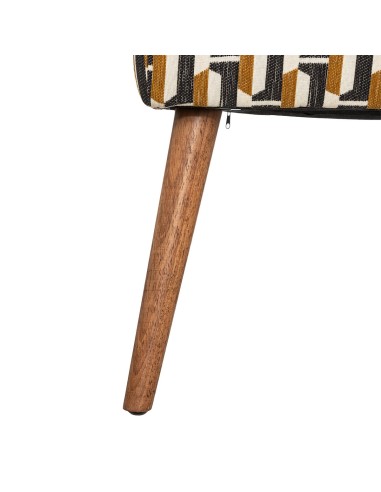 Tabouret D'appoint Chiara Chenille Jacquard Ocre Atmosphera