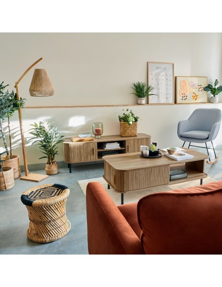 Meuble TV Colva Effet Chêne Marron Atmosphera