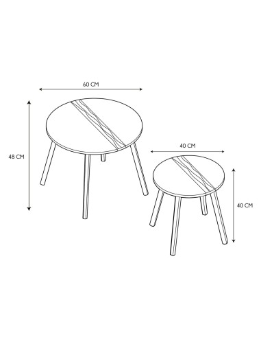 Lot De 2 Tables Gigognes Relief Blanches Home Deco Factory