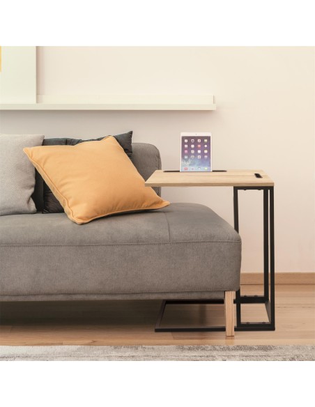 Table D'appoint Support Tablette Noire Home Deco Factory