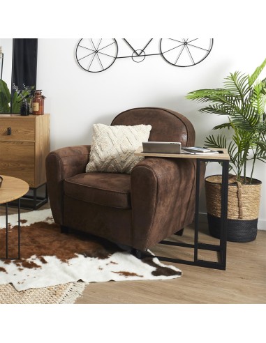 Table D'appoint Support Tablette Noire Home Deco Factory