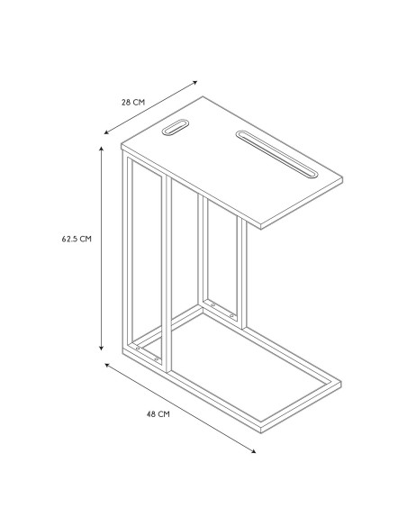 Table D'appoint Support Tablette Noire Home Deco Factory