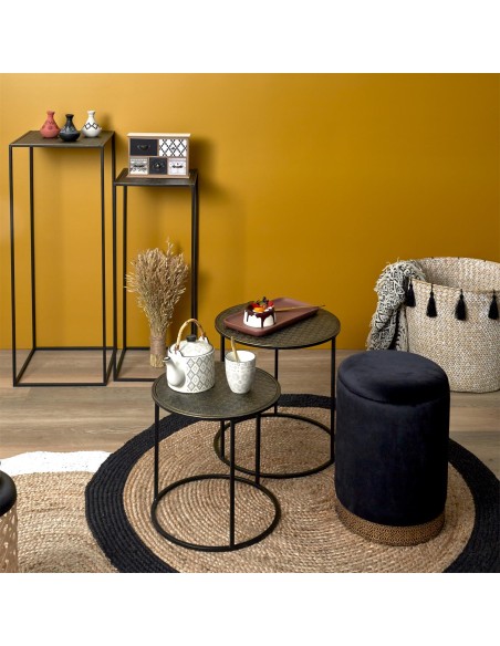 Lot De 2 Tables D'appoint En Métal Martele Mirage Home Deco Factory