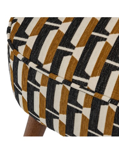 Fauteuil Chiara Bouclette Beige Noir Atmosphera