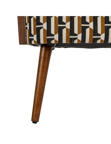 Fauteuil Chiara Bouclette Beige Noir Atmosphera