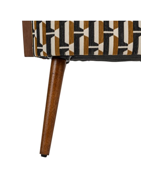 Fauteuil Chiara Bouclette Beige Noir Atmosphera