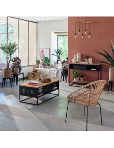 Table D\'appoint en métal Design Recup Gris 2