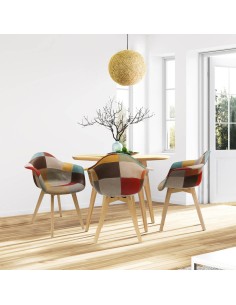 Lot De 2 Fauteuils Patchwork Louisiane Multicolore Home Deco Factory 2