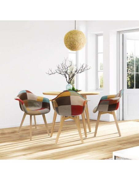 Lot De 2 Fauteuils Patchwork Louisiane Multicolore Home Deco Factory