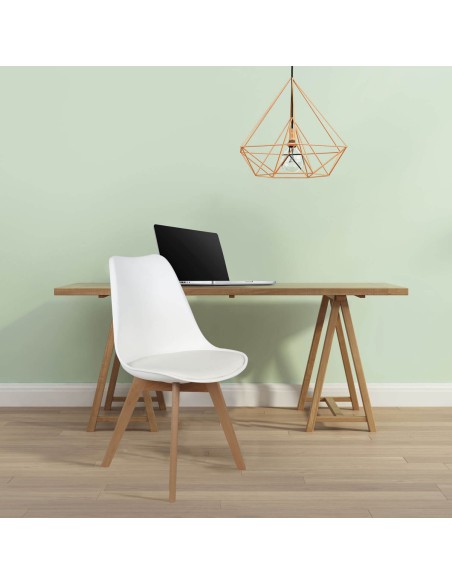 Chaise scandinave avec coussin Blanche