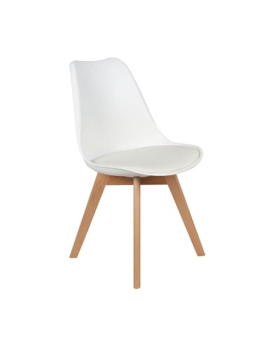 Chaise scandinave avec coussin Blanche