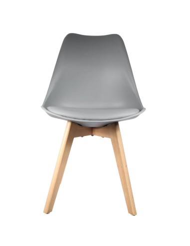 Chaise scandinave avec coussin Gris