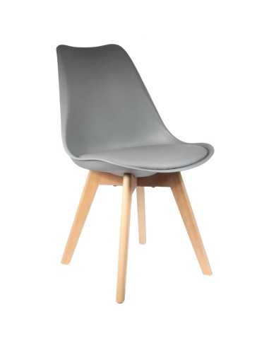 Chaise scandinave avec coussin Gris