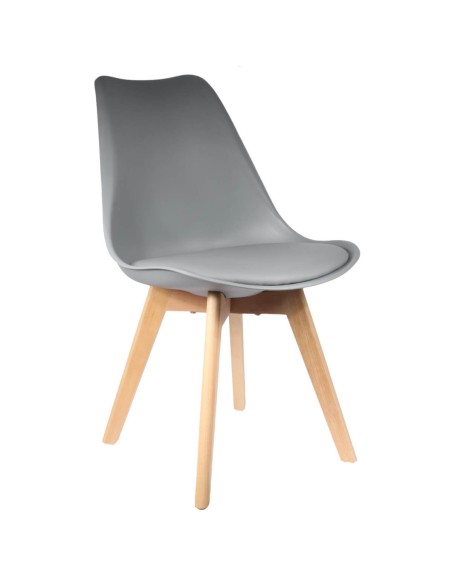 Chaise scandinave avec coussin Gris